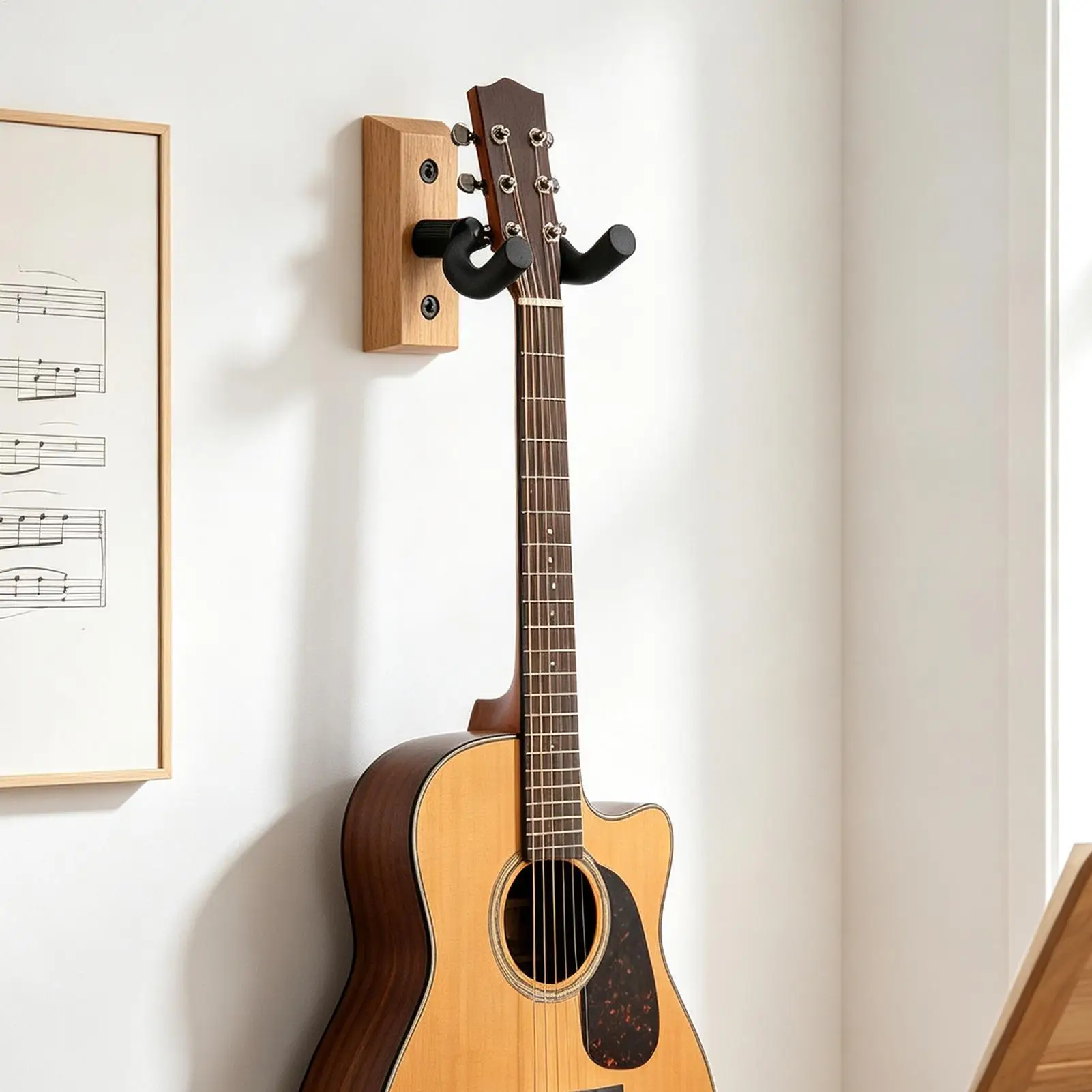 Ukulele Wall Mount 3-Piece Easy Install Secure Holding Hook Acoustic Electric Guitar Rack For Mandolin Ukuleles Practice Room