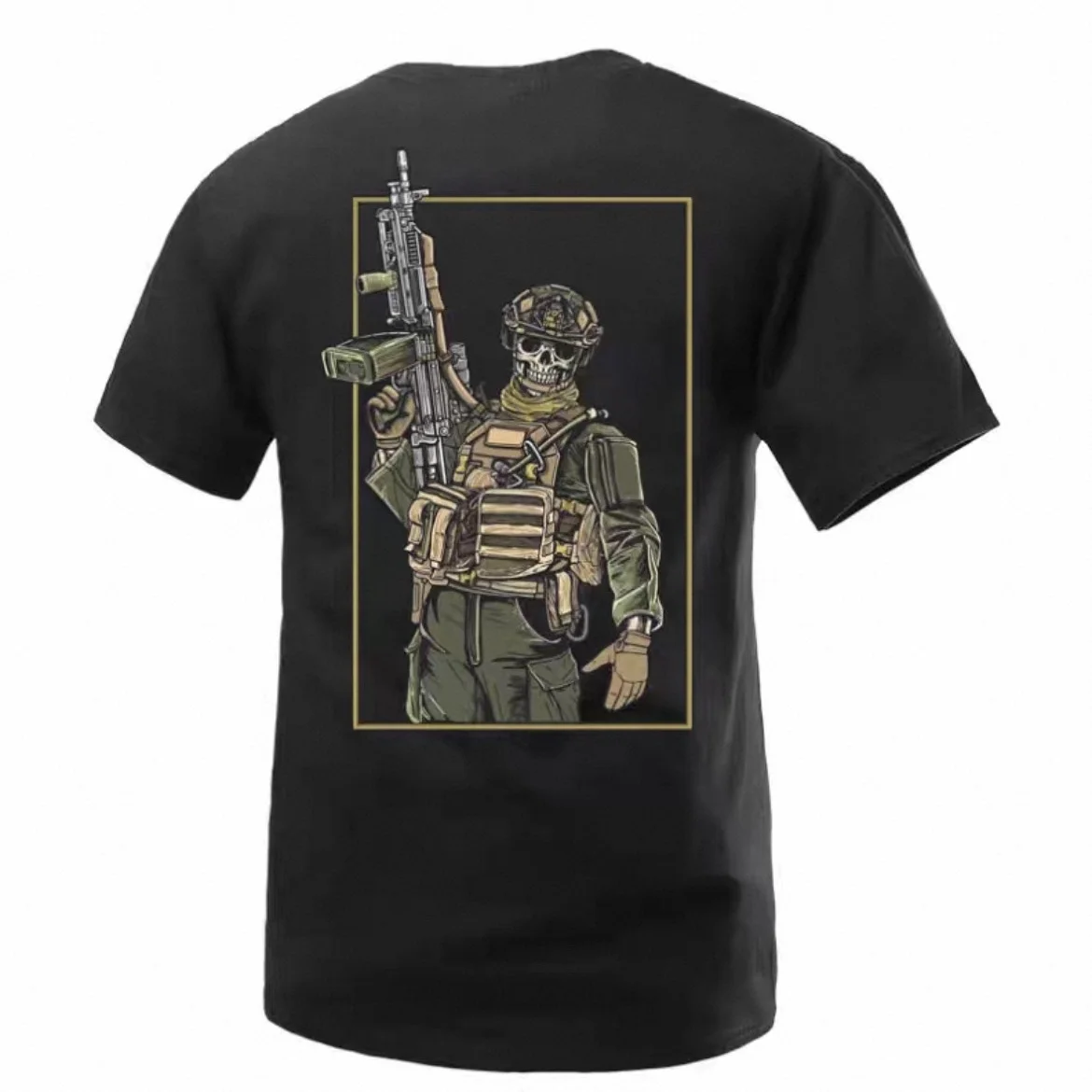2026 Tough Guy Club Men's Military-themed Summer New Pure Cotton Printed T-shirt Round-neck Short-sleeved Tactical Military Fan