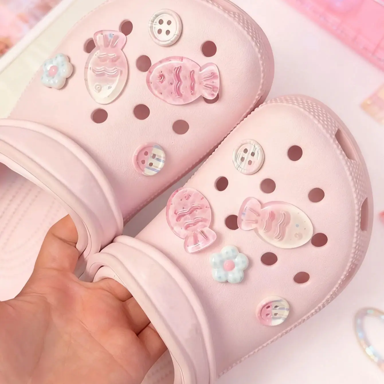 لطيف الأسماك الصغيرة زهرة زر إبزيم الحذاء Kawaii إكسسوارات الأحذية DIY انفصال أبازيم الأحذية التصميم الإبداعي أحذية متعددة الاستخدامات #5