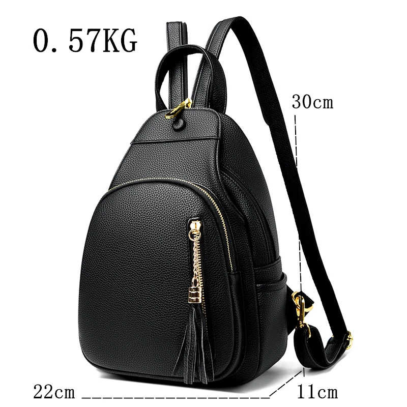 Fashion Women Luxury Leather Backpack Female School Book Bag Travel Knapsack Female Casual Chest pack Multi-purpose Shoulder Bag