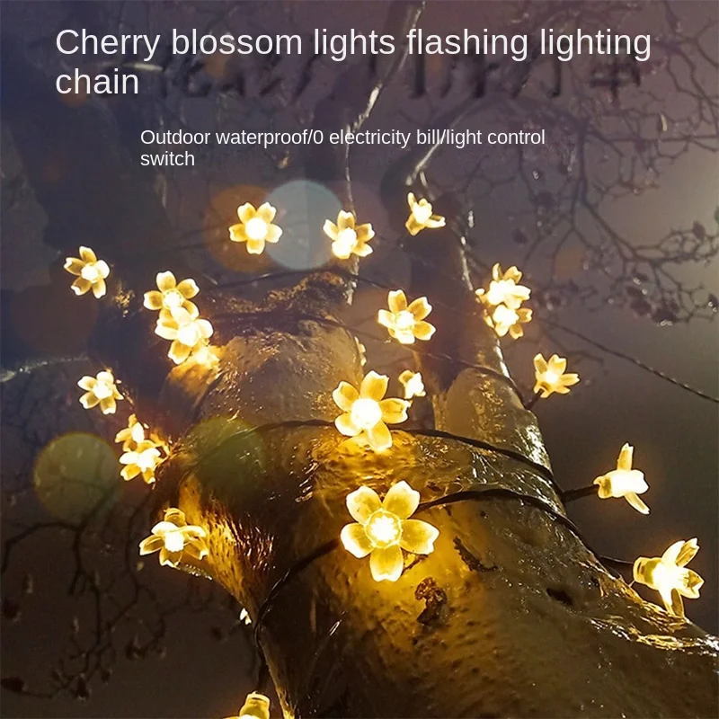 Lights Cherry Blossom Lamp Outdoor Balcony Garden Ambience Light Home Garden Lamp Camping Hanging Tree Led Colored Lamp