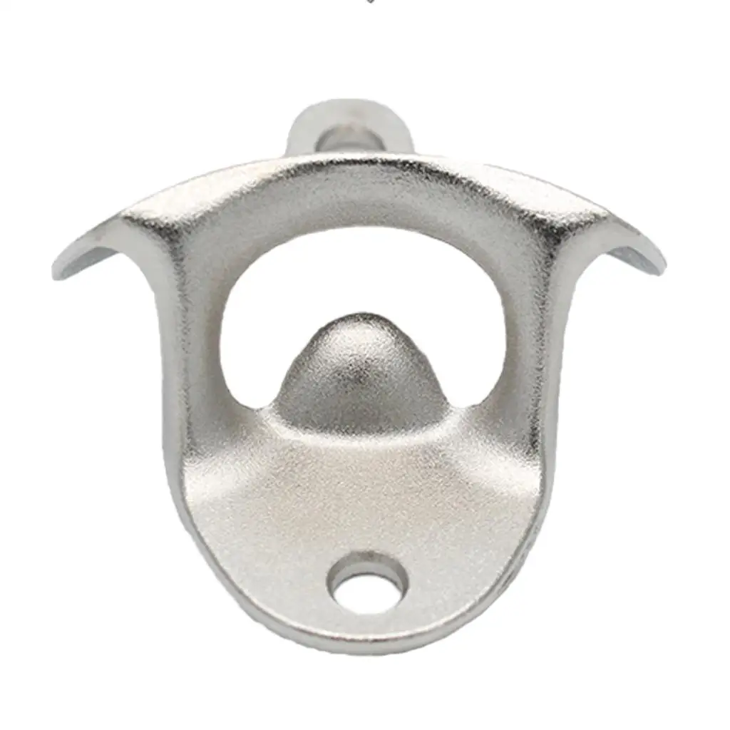 Wall Mount Club Pub Beer Bottle Opener with Cap Catcher Holder Stainless Steel for Home Kitchen Bar Use