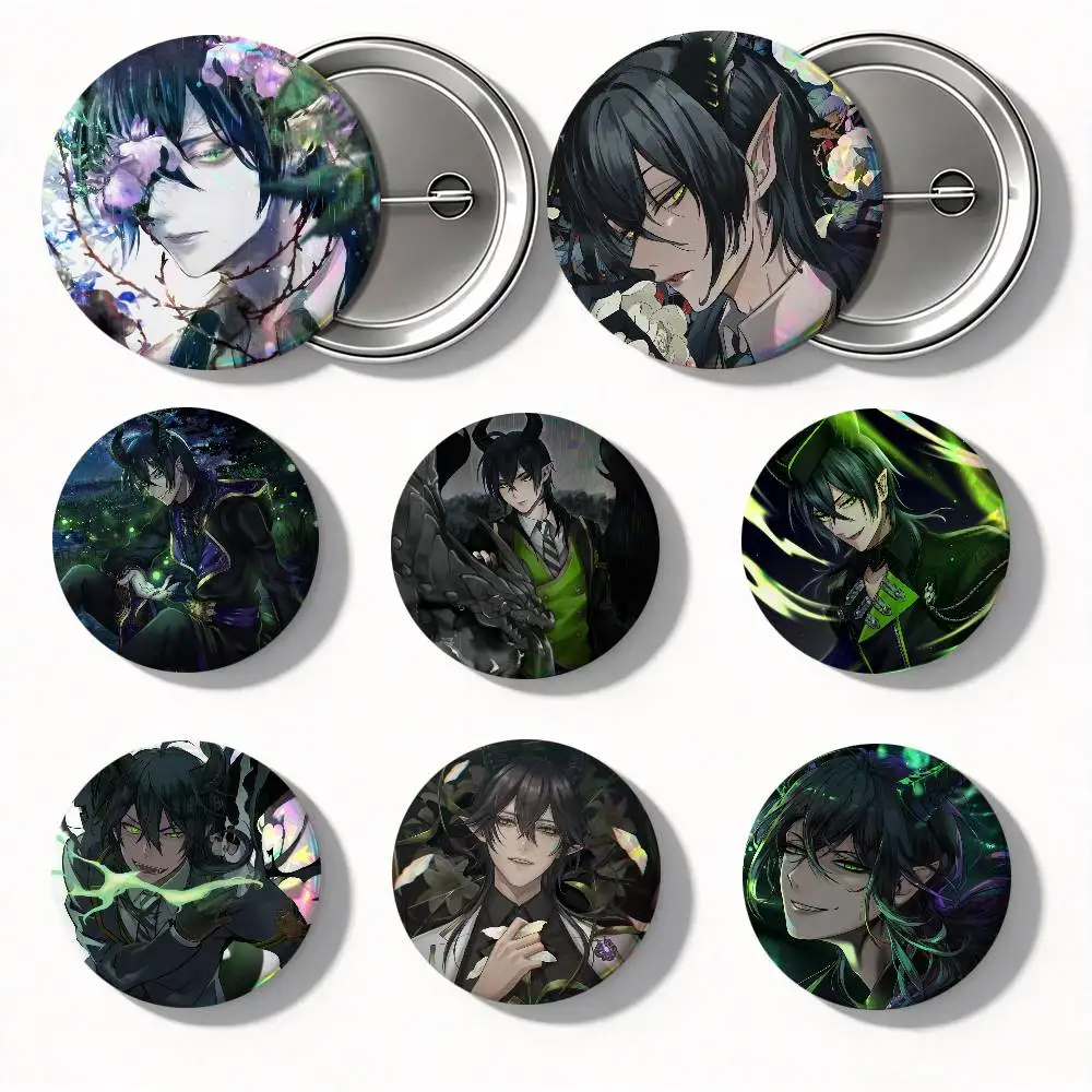 Anime Twist Wonderland Malleus Draconia Round Badge Lapel Pin Backpack Clothing Jewelry Accessories Gift Brooch