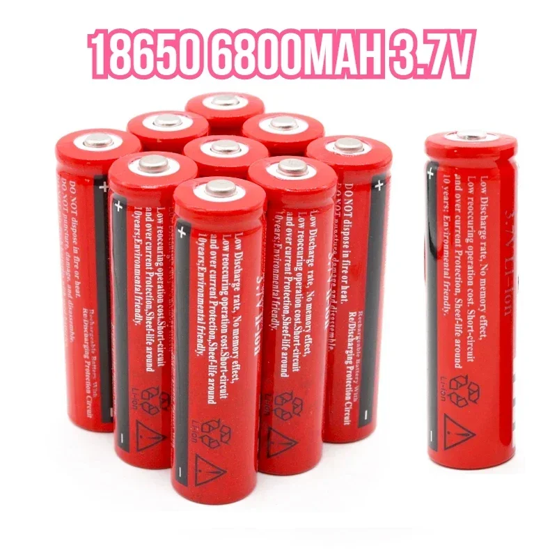 100% nuovissimo originale 18650 6800mAh batteria ricaricabile 3.7 V batteria agli ioni di litio per alimentatore Laser, torce a LED