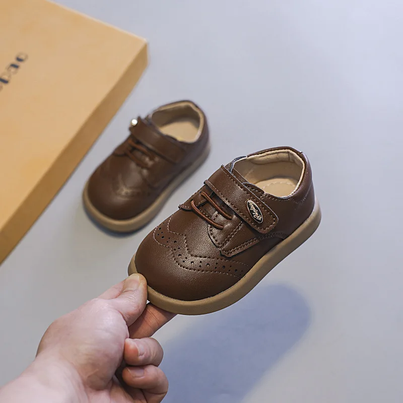 Children Leather Shoes for Boys Girls Kids Loafers Slip-on School Flats Casual Sneakers for Wedding Formal Occasions Party