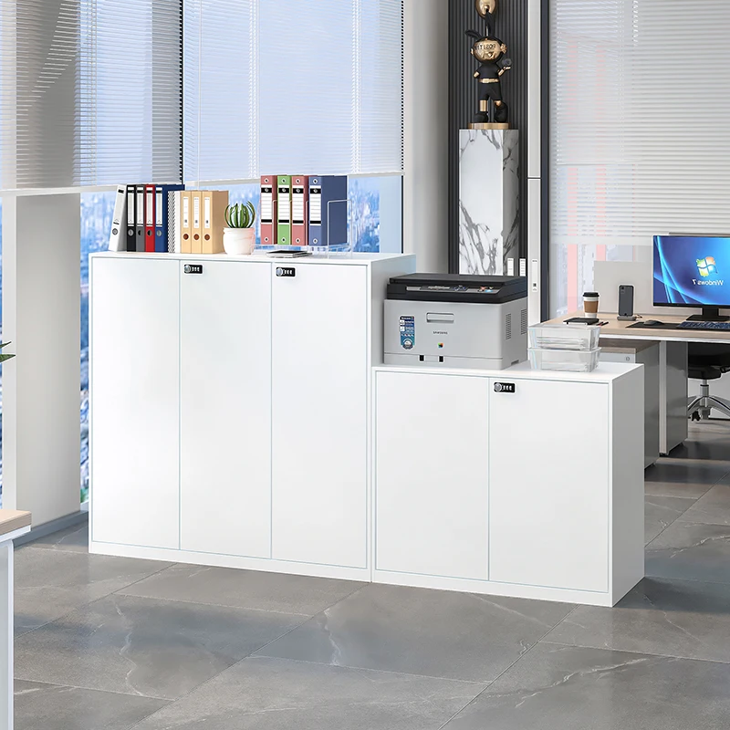 Industrial-Style Modern Office Steel Metal Short Garage Storage Cabinet 600mm Wide Lockable for Home Use