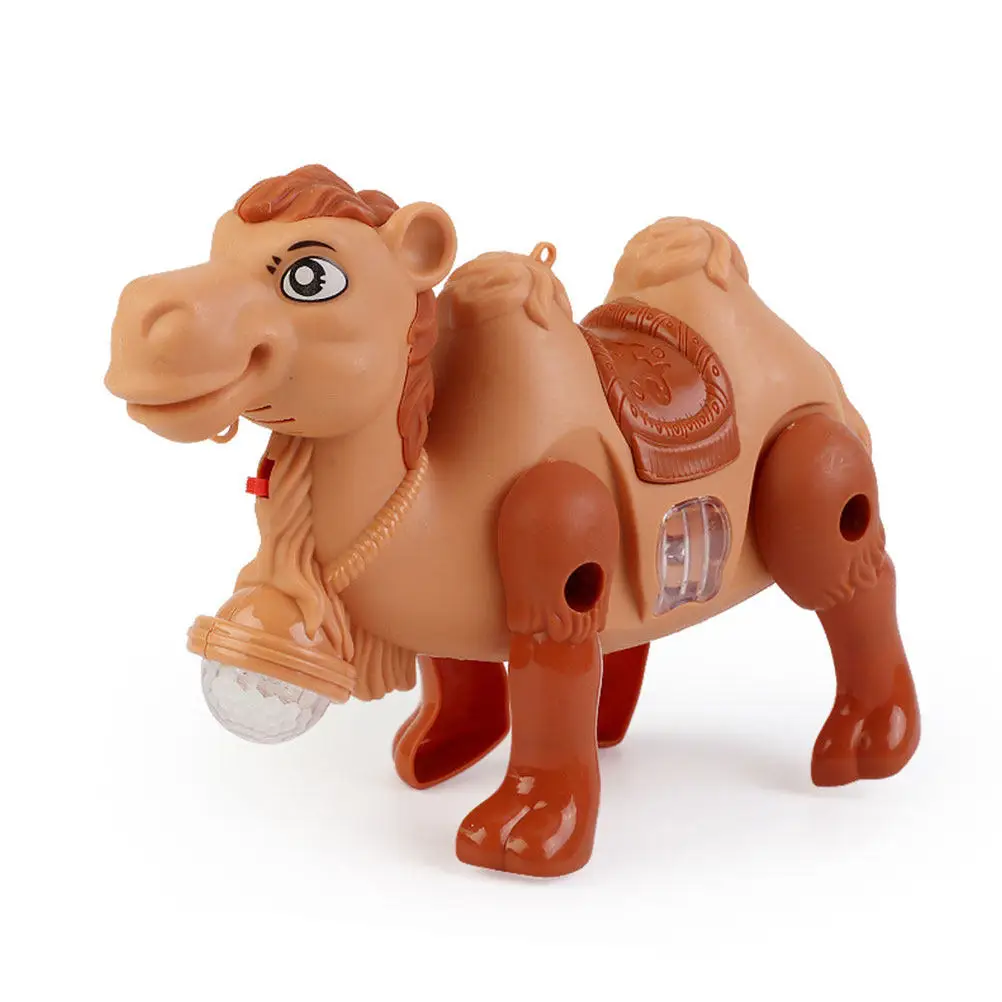 

Электрический светящийся ходячий верблюд с музыкой и светом, на поводке, для малышей, для дома, подарок на день рождения, декоративная мультяшная игрушка-животное