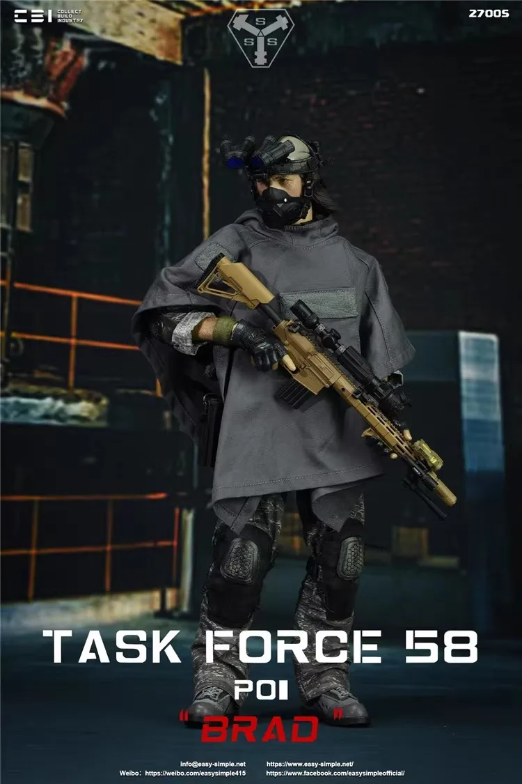 CBI x Easy&Simple ES 27005 1/6 Soldier Task Force 58 Po1 Brad Full Set 12'' Action Figures Model Toy In Stock