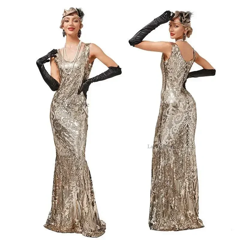 Women's 1930s 1920s  Mermaid Prom Long Party Dress Formal Fashion Gowns