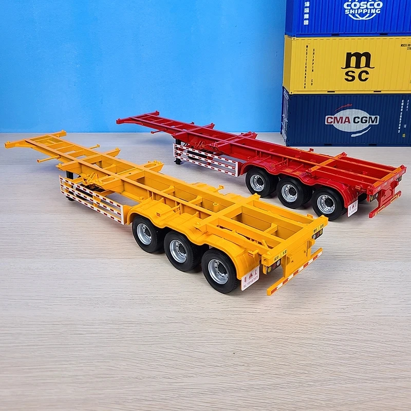 

1:24 Scale Model Diecast Alloy Skeleton Truck MSC Semi-trailer Freight Trailer ABS Container Toys Collection Display For Fans