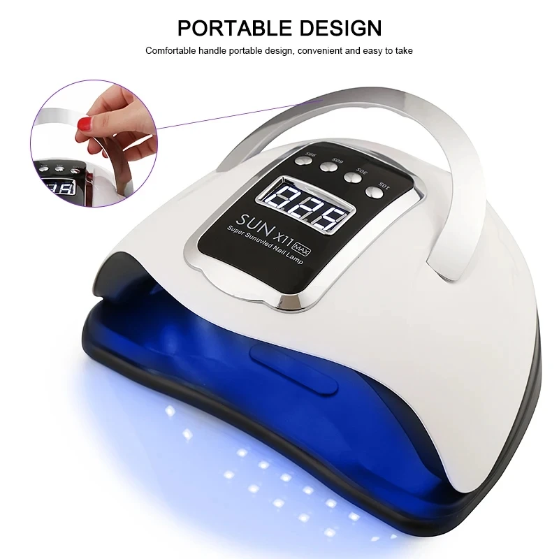 SUN X11 MAX Nail Dryer Machine UV LED Lamp for Nails Gel Polish Curing Lamp with Bottom 30/60/99s Timer LCD Display Manicure