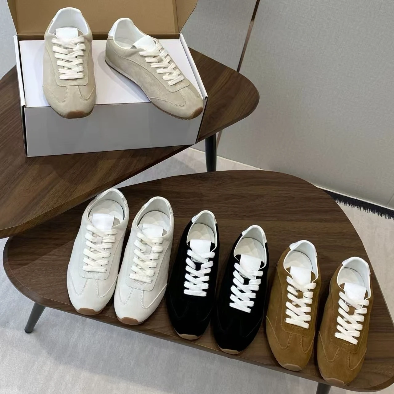 Designer Women German Training Shoes Fashion Genuine Leather Men Casual Shoes