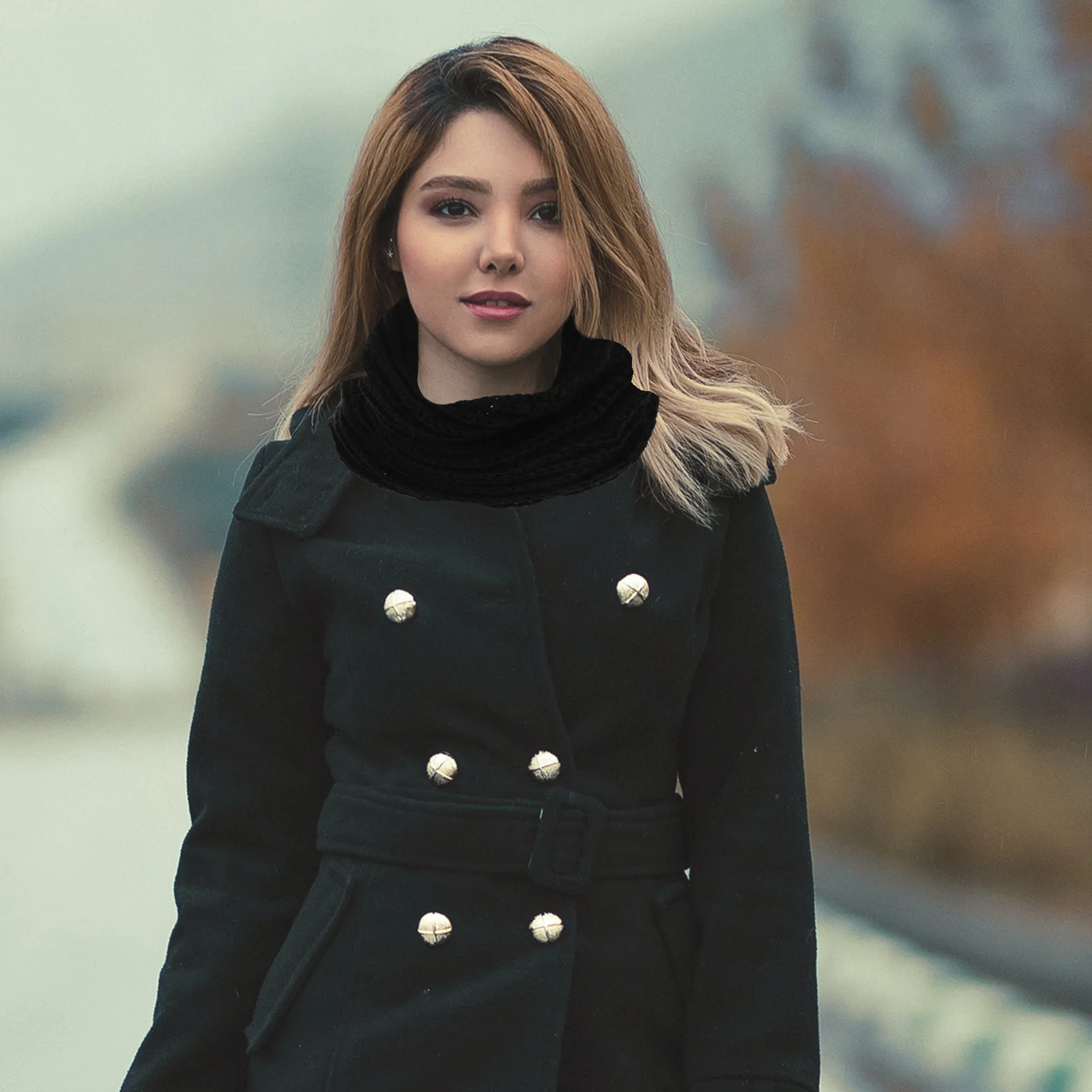 وشاح صغير محبوك سميك دافئ حلقة الرقبة التبعي للرجال النساء الشتاء أزياء الشارع الشهير وشاح المنسوجة متماسكة