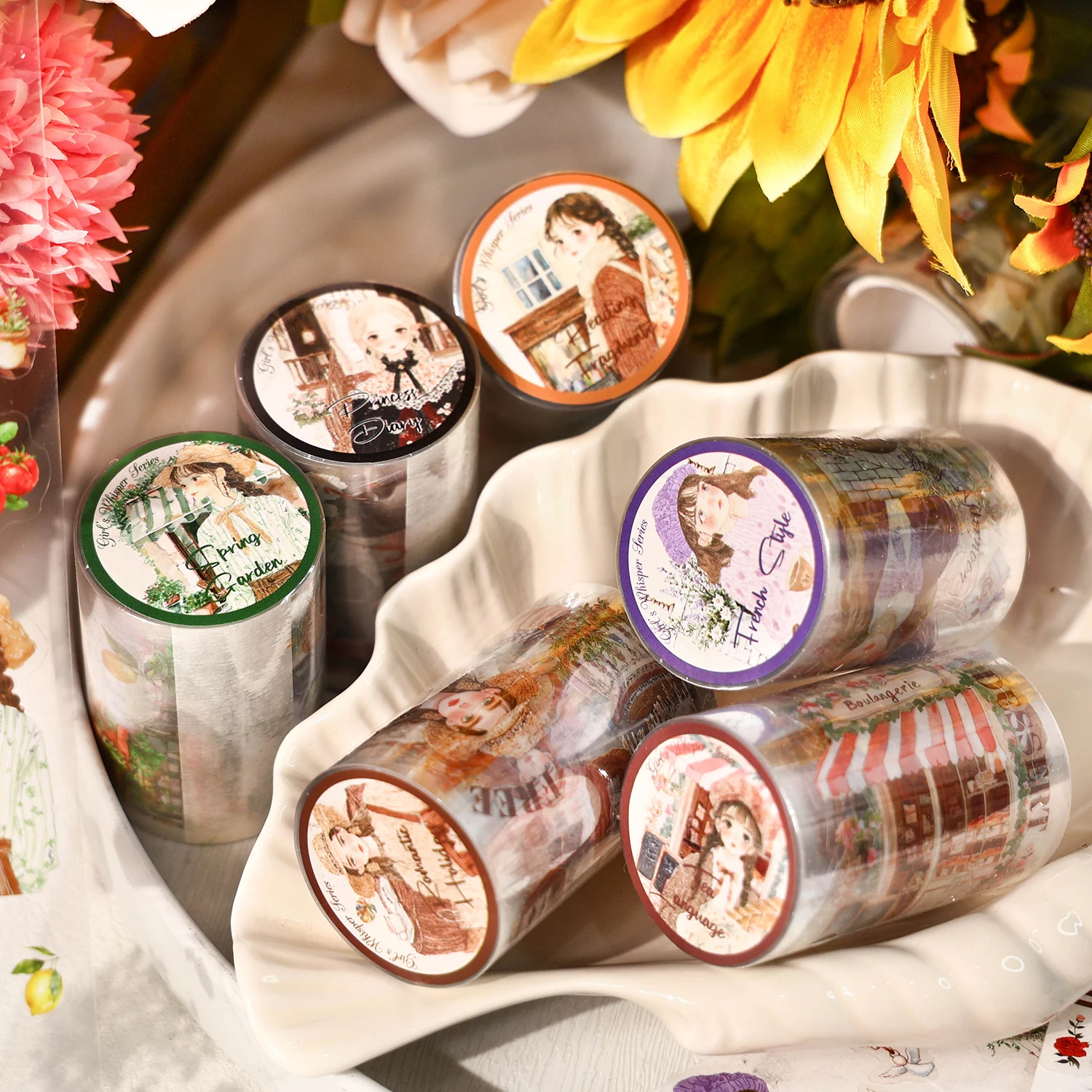 6packs/LOT The gentle language of a young girl series cute lovely retro decorative PET tape