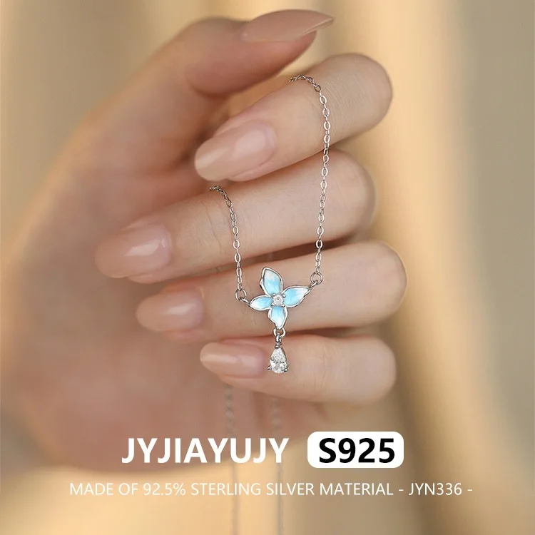 

JYJIAYUJY 100% цельное оригинальное ожерелье из стерлингового серебра S925, в наличии, модная повседневная одежда с волшебным хвостом и цветком JYN336