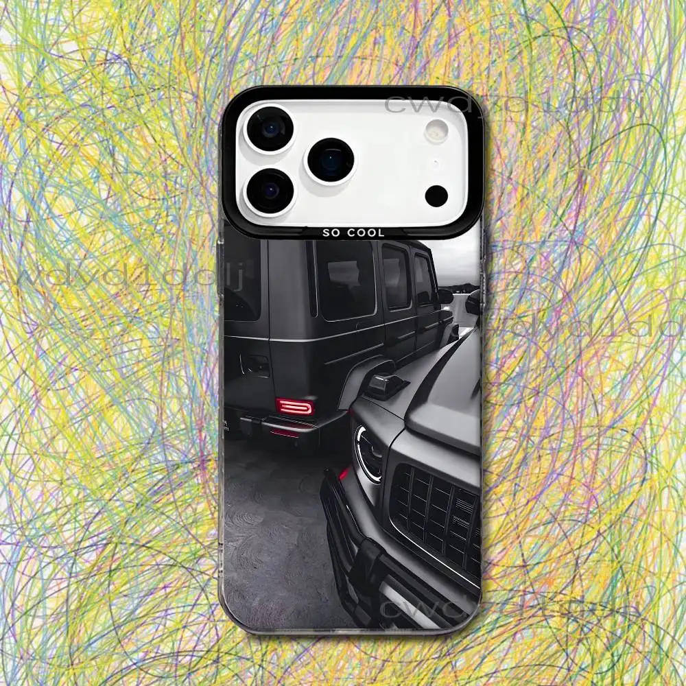 Car M-Mercedes-ES G Phone Case For iPhone 17,16,15,14,13,12,X,8,Pro,Max,Plus,SE4,Air,Mini HD Black IMD Matte view 5
