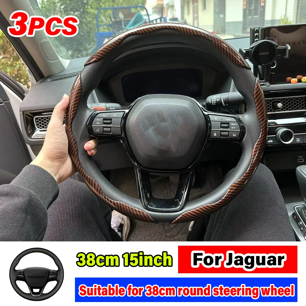 2003-2024 For Jaguar XF XJ-S Xj-6 X-Type XE S-Type F-PACE F-Type S TYPE Xk8 38cm Car Steering Wheel Cover Auto Kit Accessories