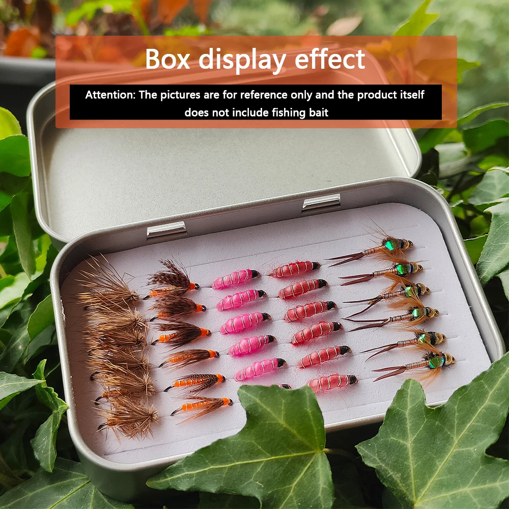 New Iron Trout Fishing Fly Fishing Box With Slit Foam Durable Metal Tackle Box Portable Wet Dry Flies Storage Box Fishing Tools