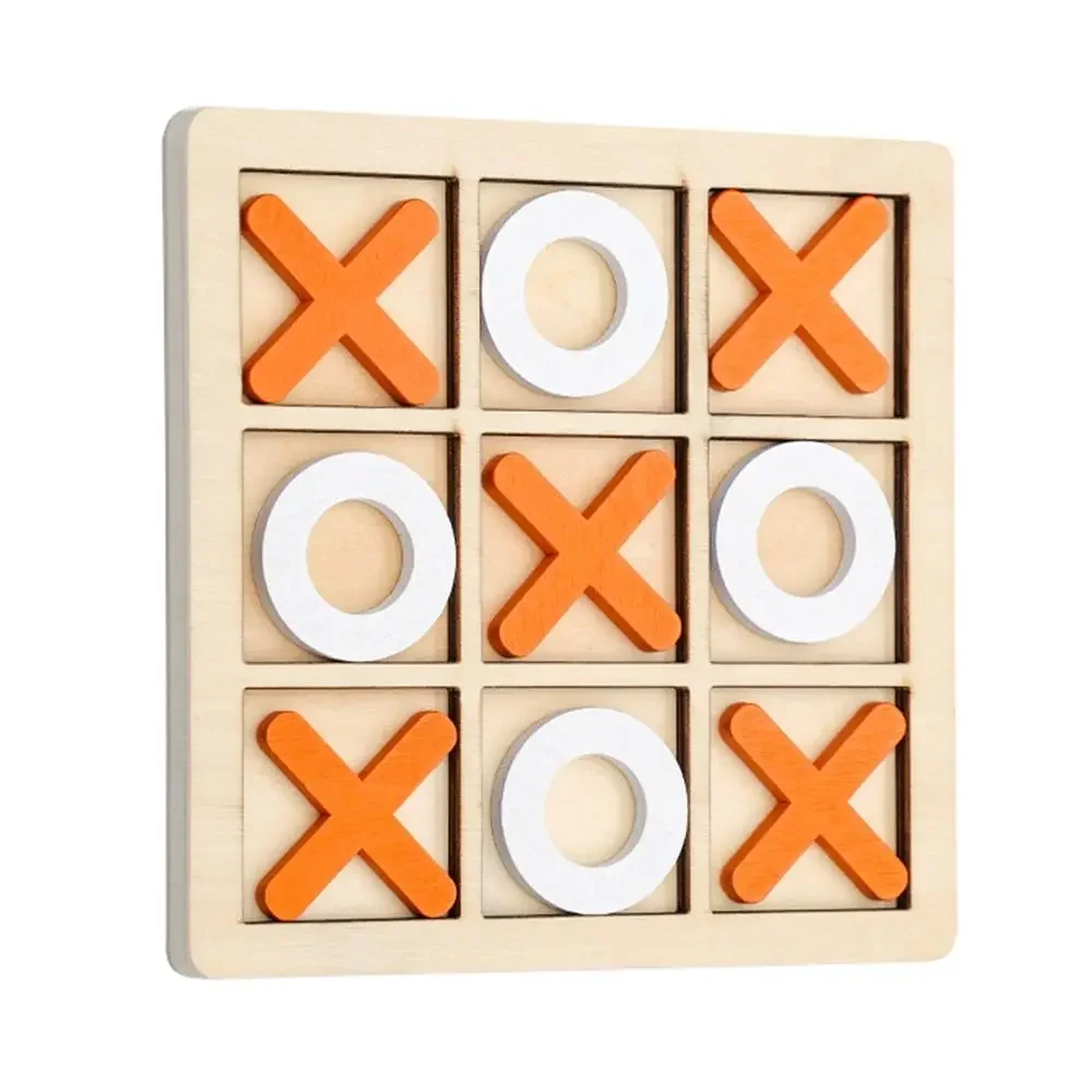 Tic Tac Toe 나무 보드 게임, 테이블 장난감, 어린이 선물, 가족 게임, 책상 장식 보드 게임, 9 인치 x 9 인치 