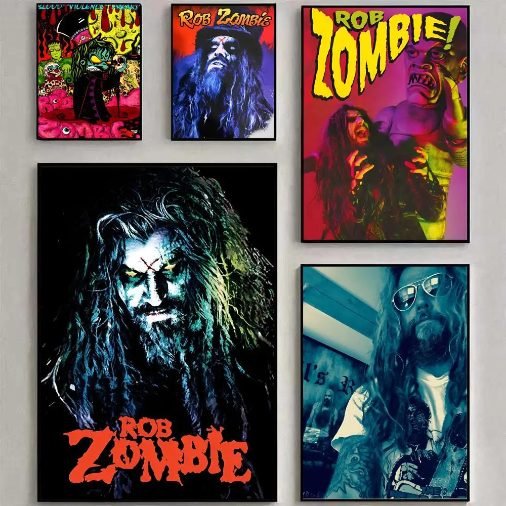 Póster de Rock r-rob Zombie, calcomanía artística de pared HD impermeable, decoración estética autoadhesiva para el hogar y la vida