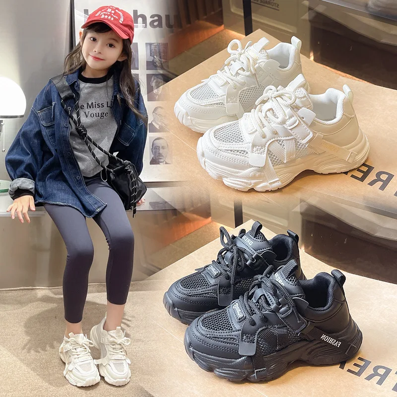 

Children's Sports Shoes 2024 Summer Burst Girls' Young Children Net Surface Casual Boy Daddy Shoes