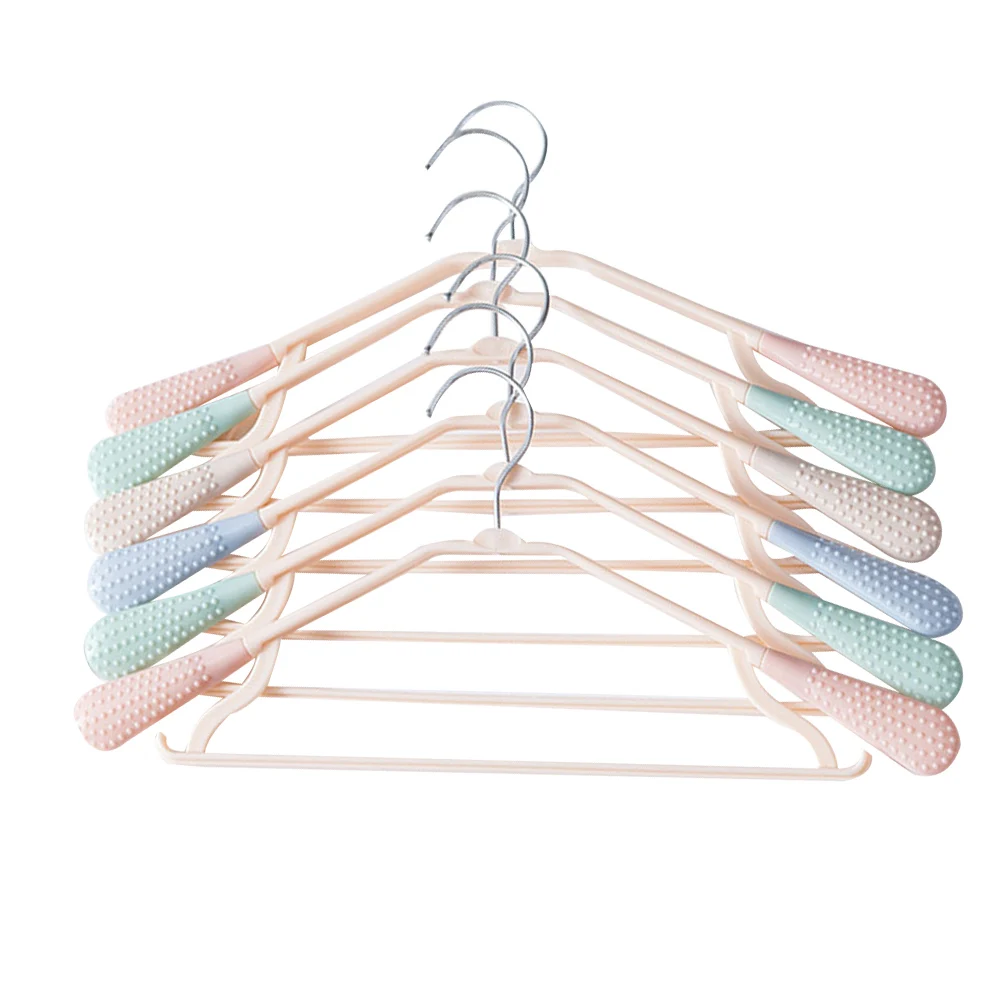 

5 pcs Non Slip Plastic Metal Hangers Seamless Trackless Broad Shoulders Wrinkle Free Adult Garment Racks