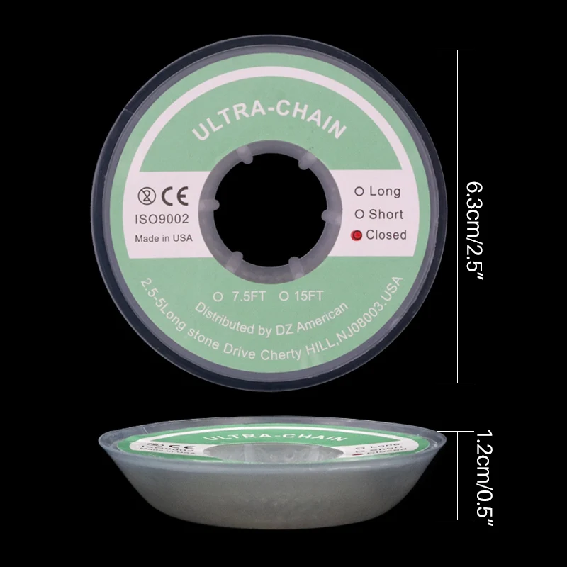1 Roll Orthodontic Elastic Rubber Power Chain Colored Rubber Band Long Short Closed Dental Orthodontic Materials