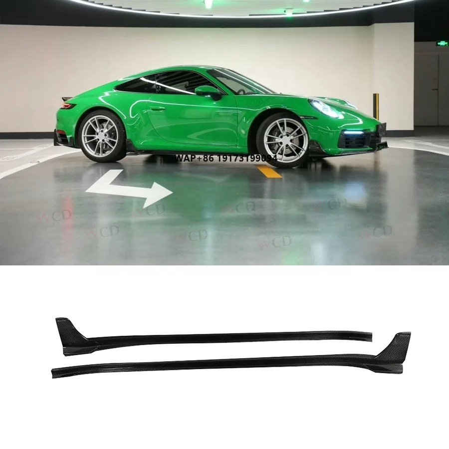 

High Quality Te Style Dry Carbon Fiber Side Skirts for Porsche-992 911 Side Skirts Extinsion Splitter Spoiler 2022-2023