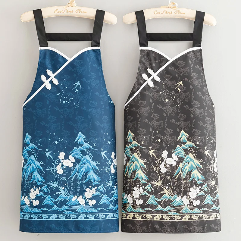 Waterproof Chinese Style Apron Anti-soil Workwear for Cooking Home Cleaning Outdoor Wear Durable Appliance Cleaning Tool