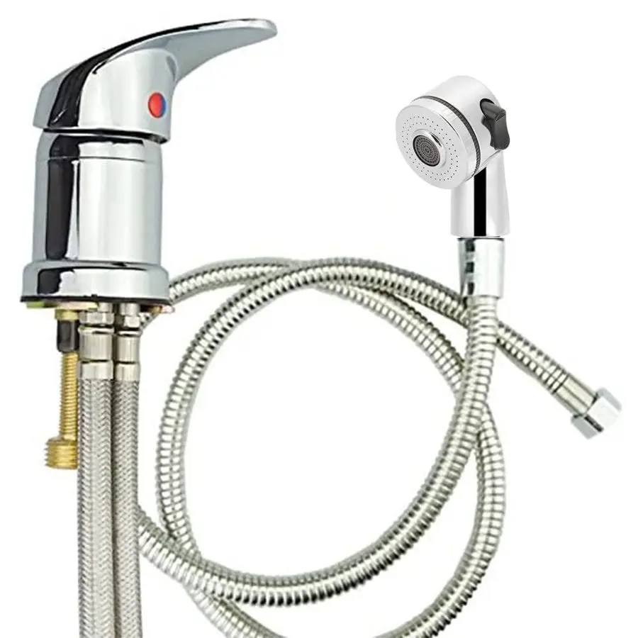 

Shampoo Bed Bowl Sink Basin Faucet or Backwash Unit,Shampoo Bowl Faucet with Hose and Shower Spray Head Wash Hair Sprayer,Chrome
