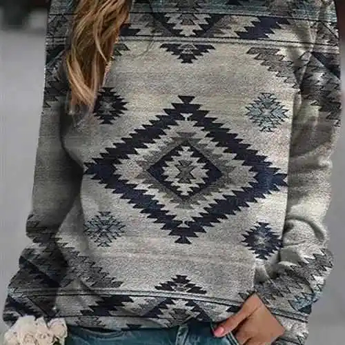 

Повседневная модная круглая толстовка в стиле ретро, женская хлопковая футболка с длинным свеком, городская модная внутренняя одежда с цветочным принтом и растениями