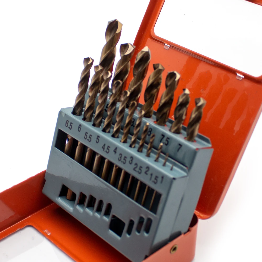19点セットと高速鋼hssツイストドリルコバルトフル研削ストレートシャンクペン意思ドリルキット