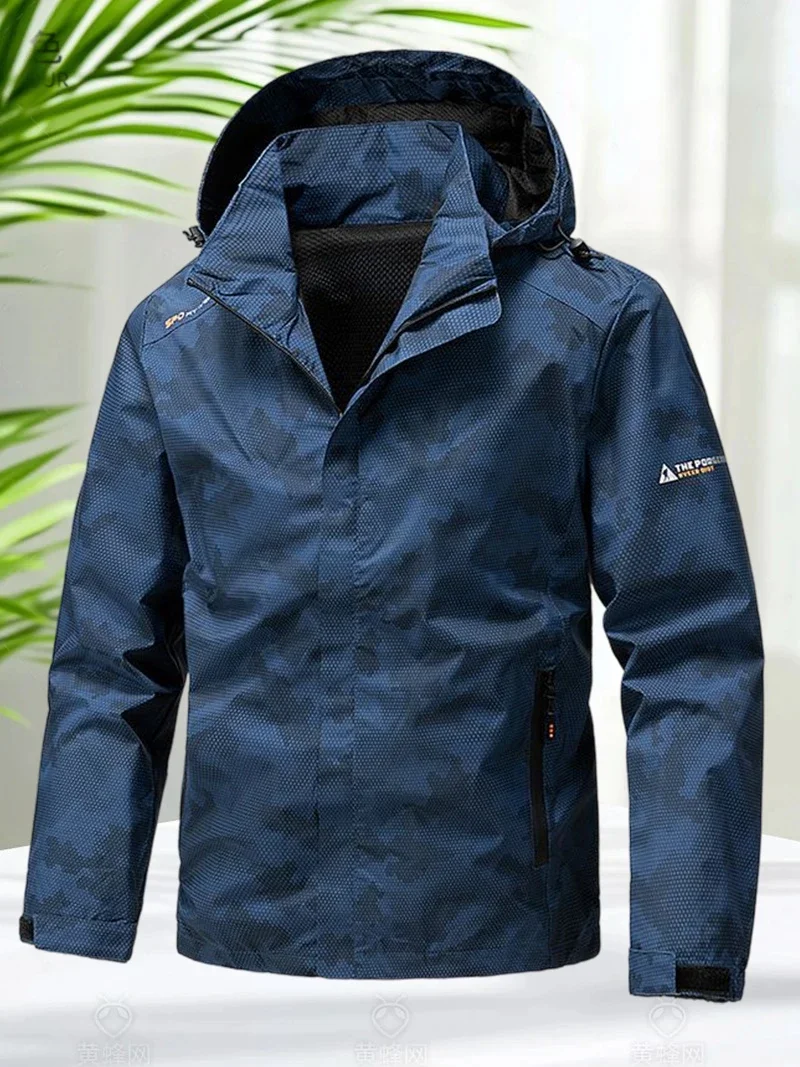

Водонепроницаемая мужская куртка со съемным капюшоном, камуфляжные легкие походные куртки, ветровка, пальто, мужская одежда на молнии для кемпинга