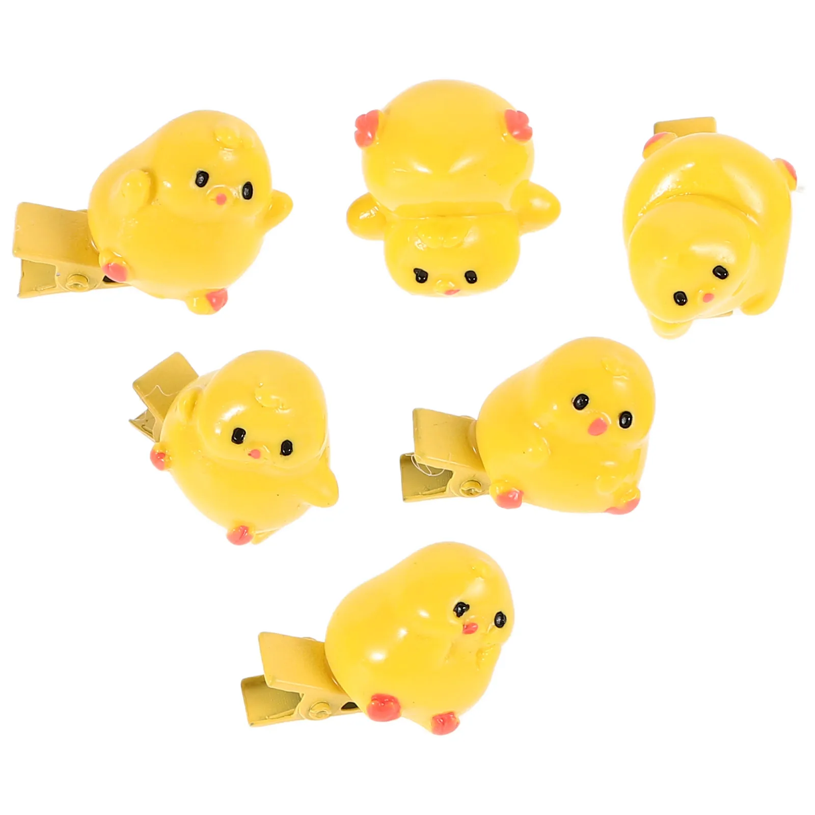 

6 шт., цыпленок для женщин и детей, милые мультяшные желтые боковые заколки для волос, безопасная стильная бахрома, вечерние, путешествия, повседневная одежда, каваи, зажим для челки