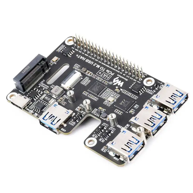 Raspberry Pi 5 PCIe to USB Gen1 HUB and M.2 NVMe SSD PI5 Expansion board HAT+