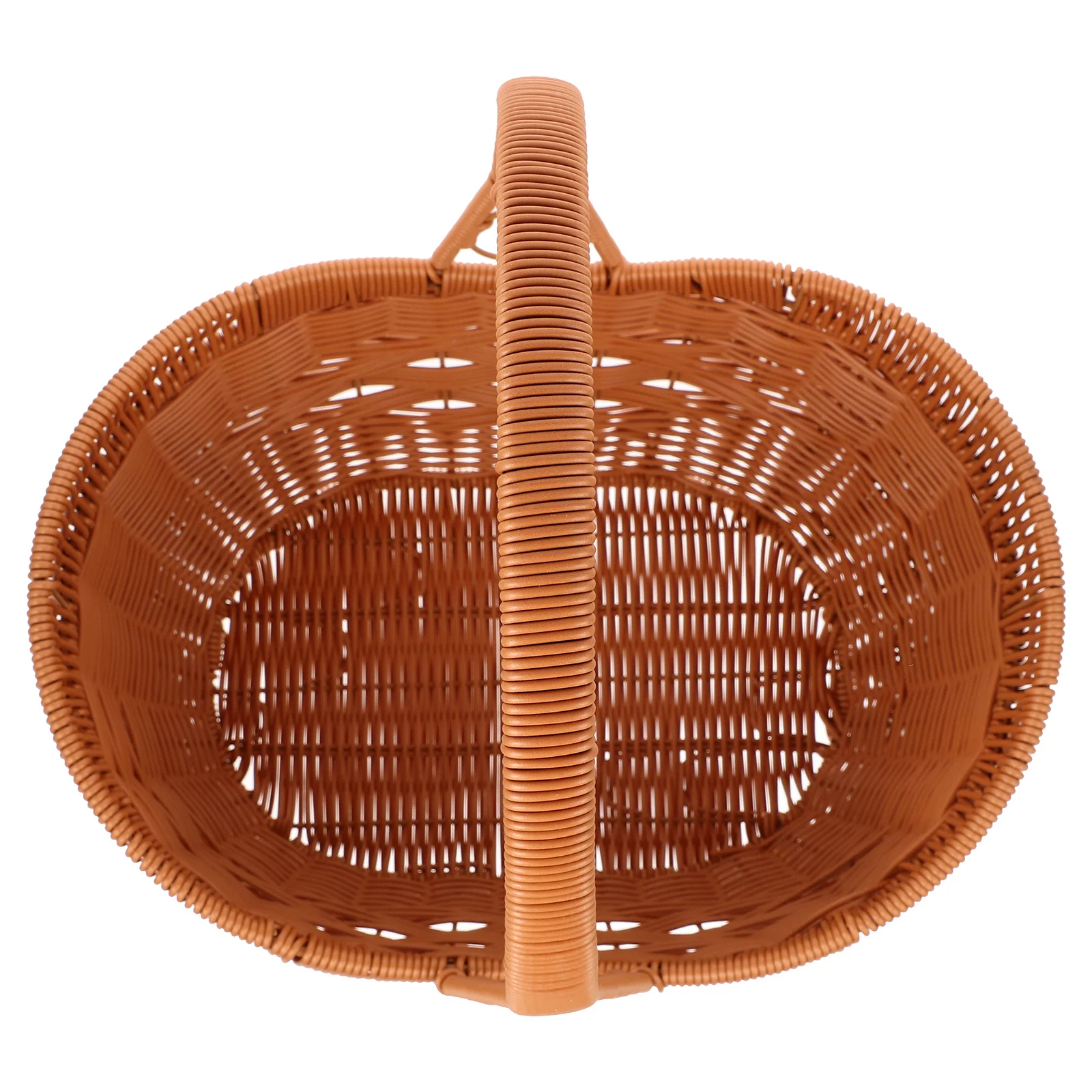 Unique Yuanbao Picnic Basket Faux Rattan Handheld Large Capacity Outdoor Storage Fruit Vegetable Basket Kitchen Essential