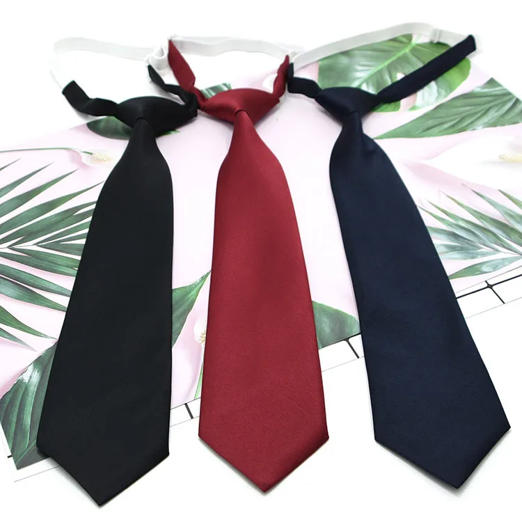 Boys Girls Ties Casual Solid Necktie Suits Students Tie Slim Necktie Gravatas Simple Student Rubber band Neck Tie