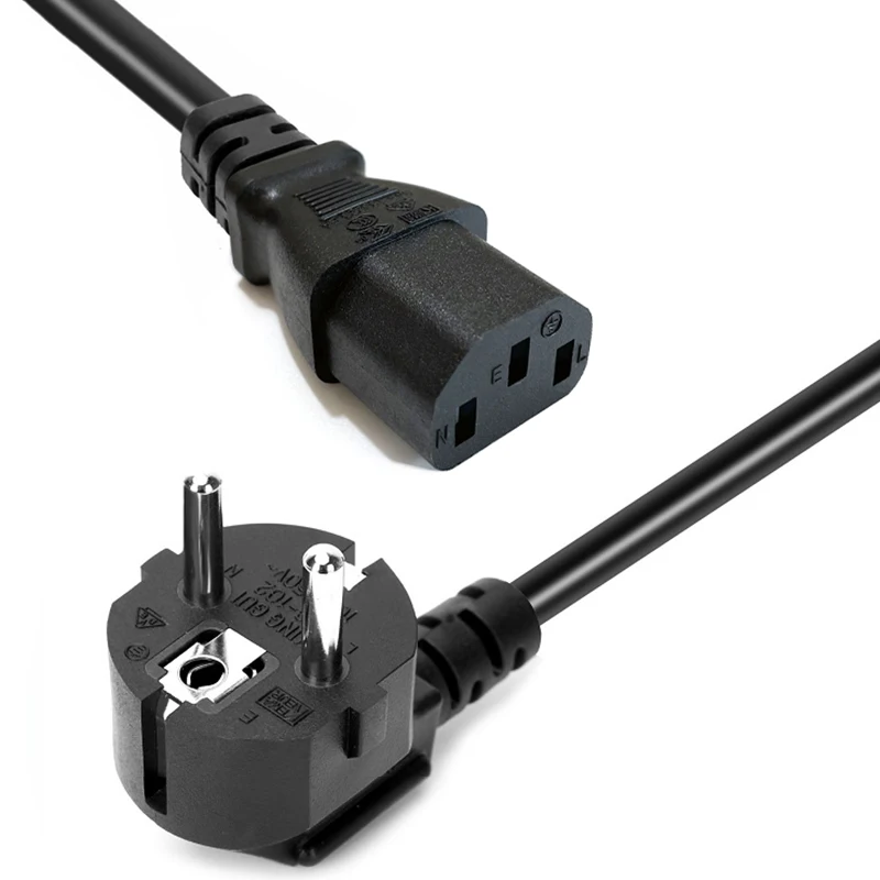 

1.8m EU Power Cable Euro Plug IEC C13 AC Power Supply Cable Extension Cord For PC Computer Monitor Samsung TV Speaker