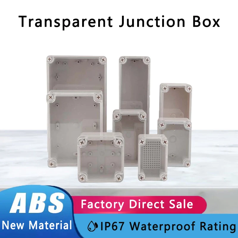 

Plastic Junction Box IP67 Transparent Cover Waterproof Enclosure Outdoor Instrument Electrical Project Box ABS Housing