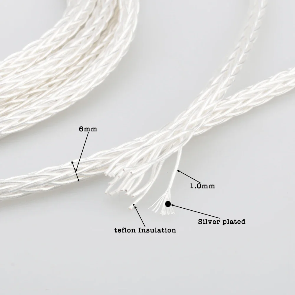 

Audiocrast 1619AG 16cores 6N OCC Silver PTFE Cable for DIY Headphone cable Earphone Headphone DIY Cable For Custom Headset
