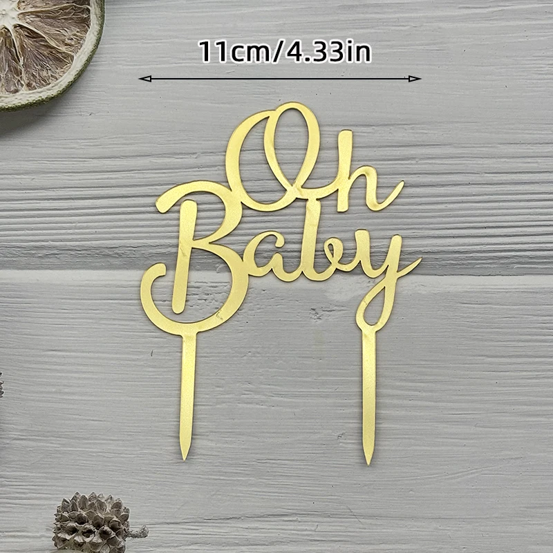 Einfacher Tortenaufsatz „Alles Gute zum Geburtstag“, Silber, Rosa, Gold, Acryl, für Kinder, Babyparty, Party, Dessert, Kuchendekoration, Geschenkzubehör – Detail 8