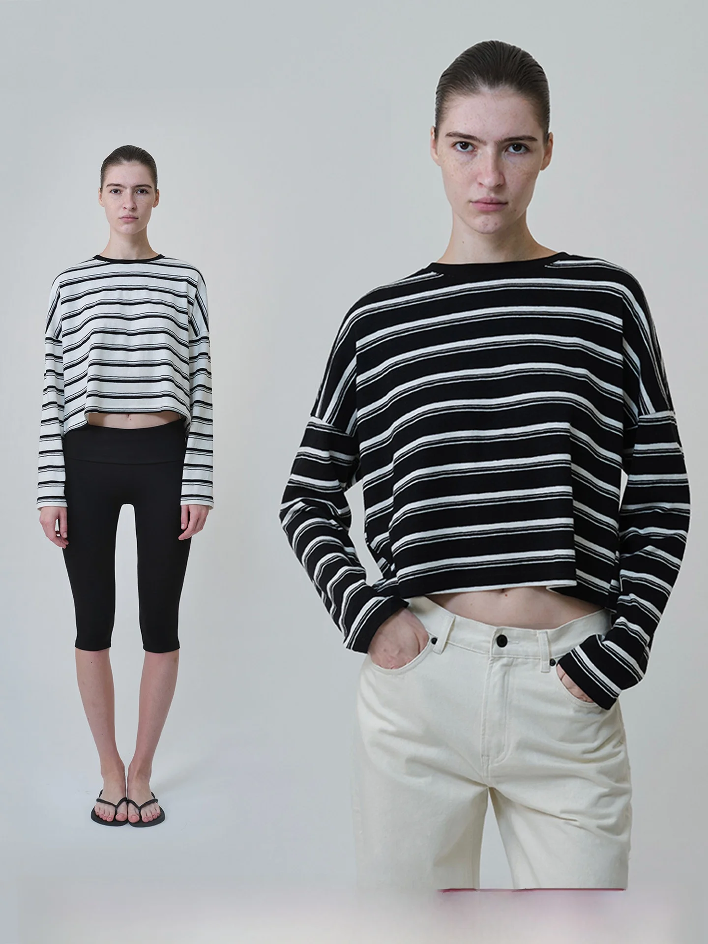 

Женская футболка AOLOL с длинным рукавом, асимметричными полосками, свободного кроя, с эффектом хлопка, с заниженной линией плеча, зимняя коллекция, цвет B...