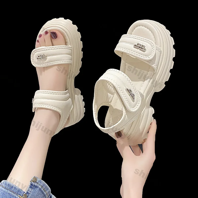 Women\'s Sports Sandals 2025 Summer New Fashion Flat Casual Sandals Thick-soled Non-slip Female Outdoor Casual Beach Slippers