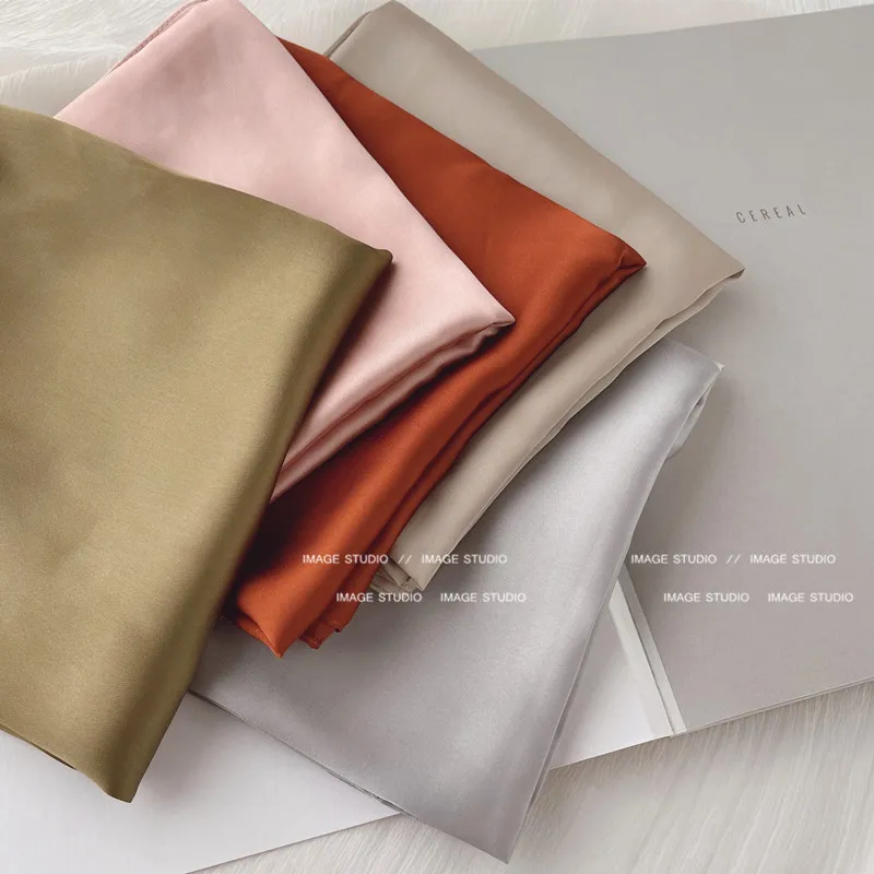 Luxury Solid 70*70cm Silk Square Scarf Women Soft Satin Hairband Neckerchief Tie Female Headband Foulard Bag Ribbon Gift