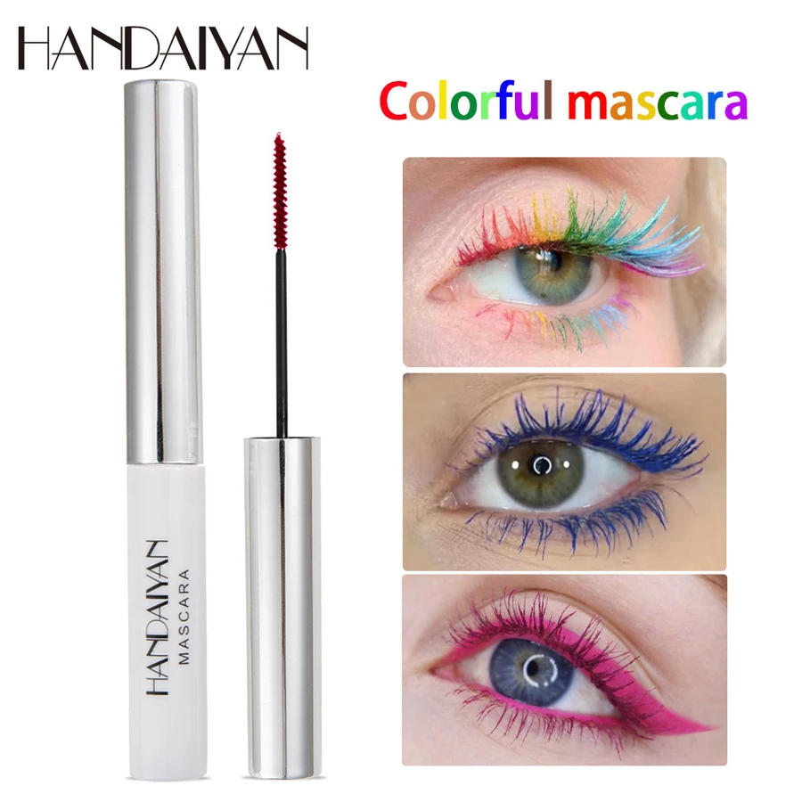 HANDAIYAN White Mascara Eyelashes Curling Liquid Pen Mascaras Eye Makeup Eye Lash Thick Cosmetics Tool Lengthening Colored Brush