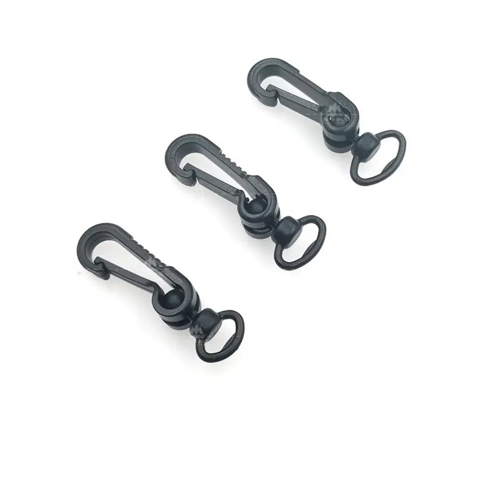 10pcs New Black Camping Hiking Keychain 10mm/13mm Plastic Alloy Carabiner Belt Clip Outdoor Tool