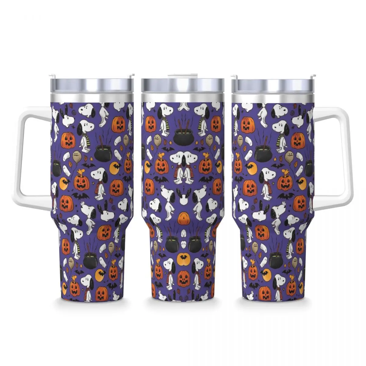 

Stainless Steel Tumbler Halloween Snoopys Dog Mugs Cup With Straws Travel Hot Drinks Water Bottle Large Capacity Thermal Mug