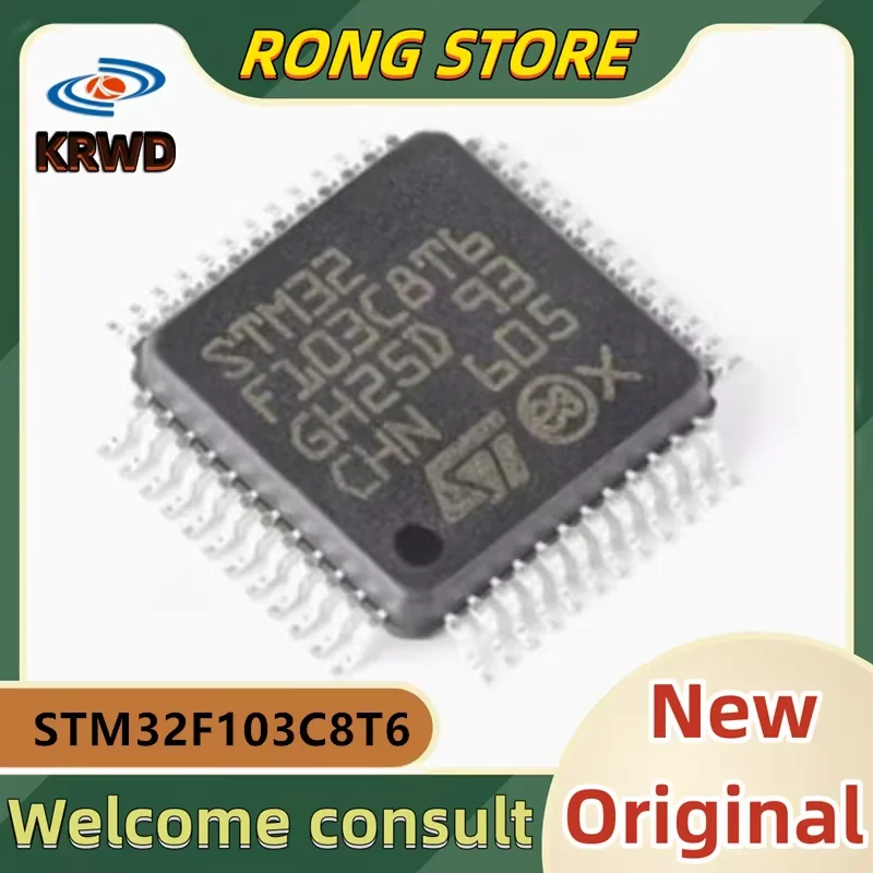 10PCS STM32F103 C8T6 New and Original Chip IC STM32F103C8T6 STM32F103 LQFP48 32-bit microcontroller MCU