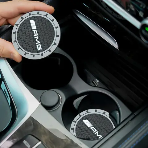 2PCS Car Water Cup Pad Silicone Coaster Anti-slip Mat for Mercedes Benz AMG GLA W212 W204 W211W168 W213 W205 W210 W124 Accessory