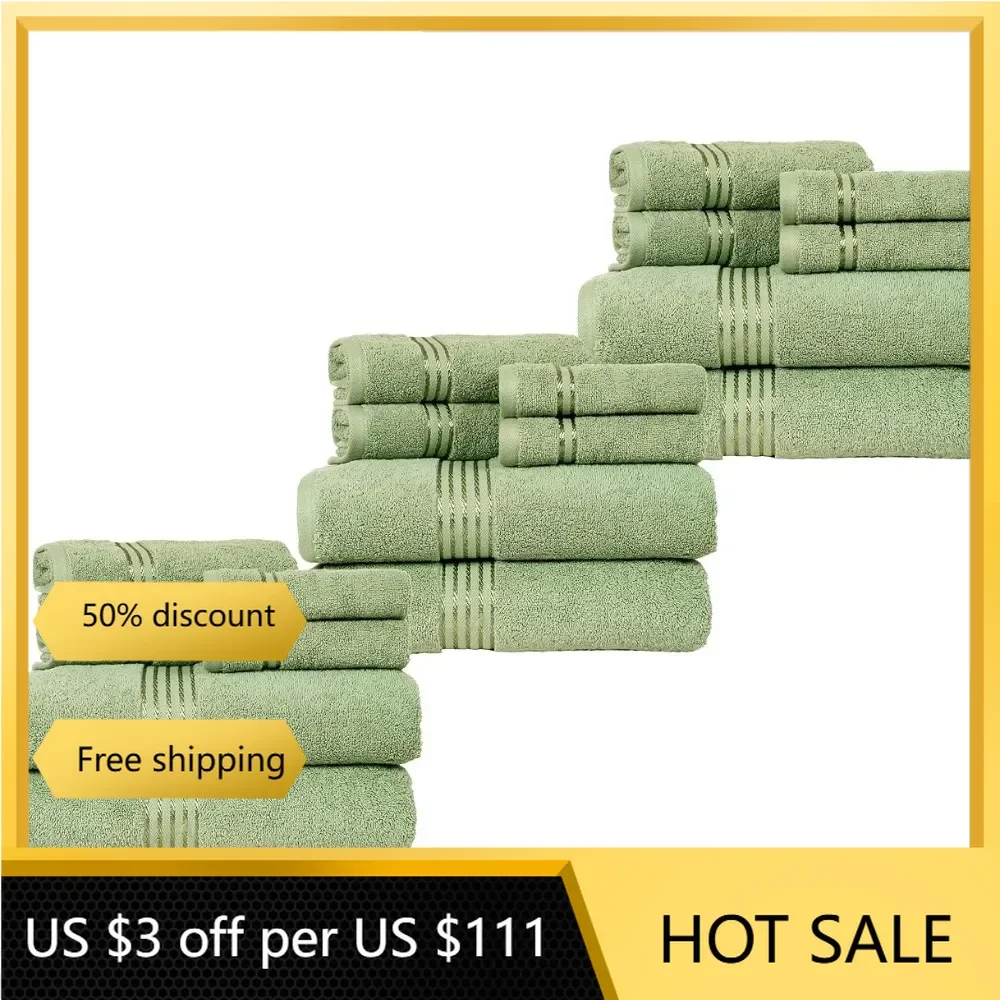 6 Hand Towels Towel 18PC Towel Set - Cotton Bathroom Accessories With 6 Bath Towels the Body Bathrobe Freight free